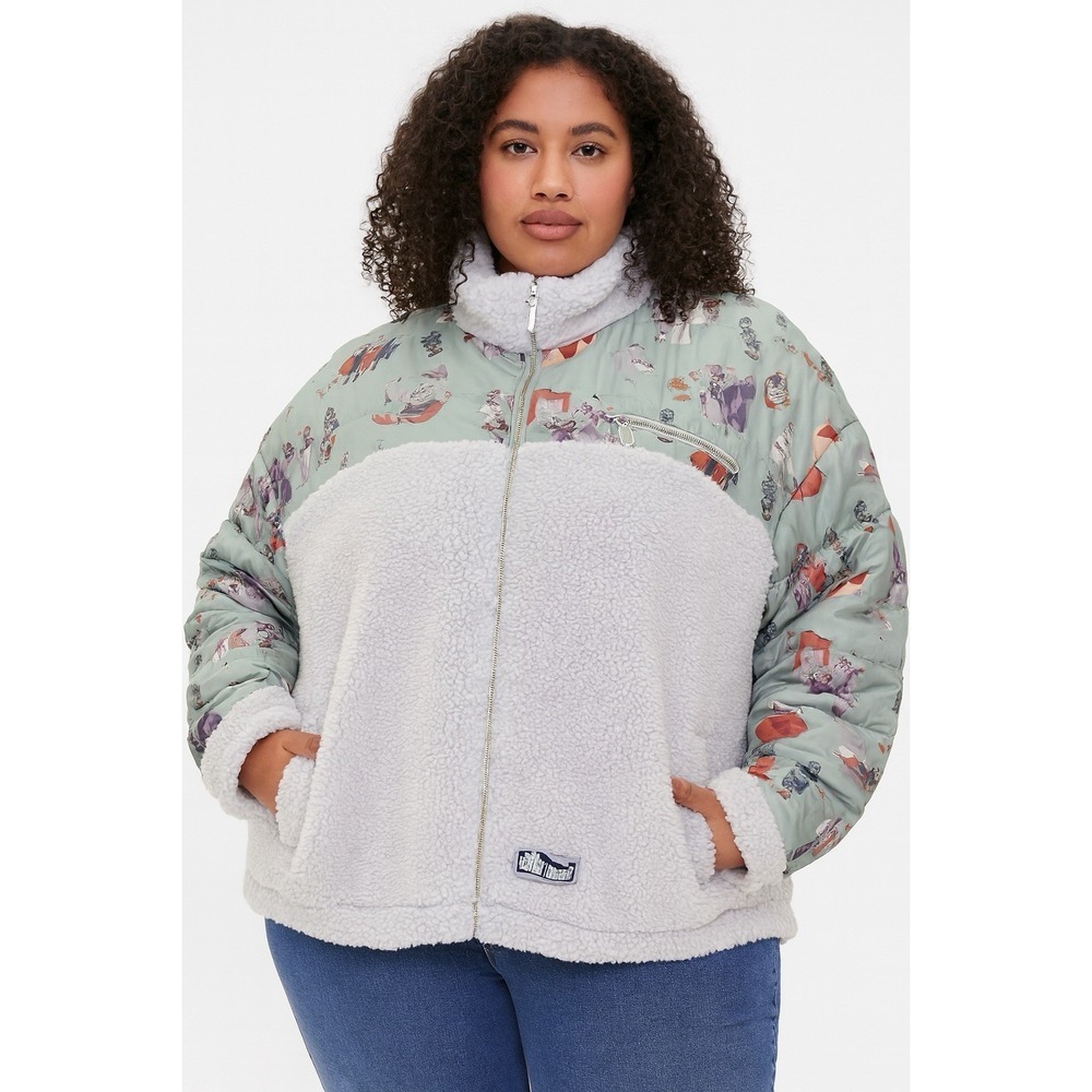 Disney Parks Haunted Mansion Sherpa Puffer Women's Jacket Plus Size 2X